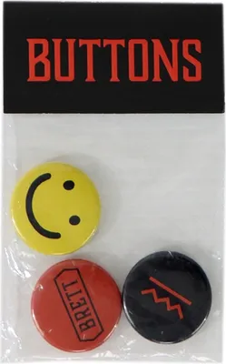 Produktbild von Brett Wutkitsch Album Buttons, 3 verschiedene Metall-Buttons, zufällige Auswahl