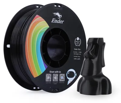 Produktbild von PLA+ Filament Black, 3D-Filament (schwarz, 1 kg, 1,75 mm, auf Rolle)