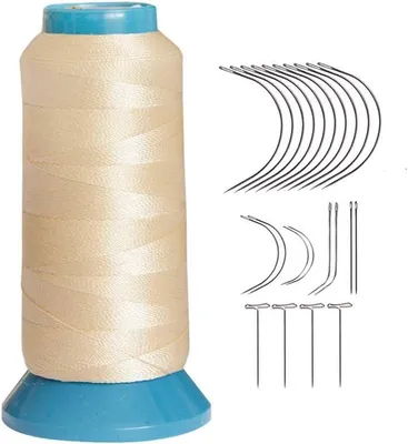 Zdjęcie produktu dla Nici Szywe Polyester 250 D, Beżowe, 1200 Jarda, W Zestawie 12 Igieł Typu C