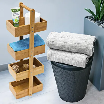 Image de Etagère de salle de bain en bambou
