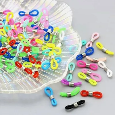 Produktbild von 36 Stück Brillenkette aus Silikon - für individuelle Brillenketten! Verstellbare Kettenenden in verschiedenen Farben, halten Sie Ihre Brille stilvoll!