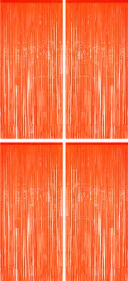 Produktbild von 4x Lametta Vorhang - orange - 91x244 cm