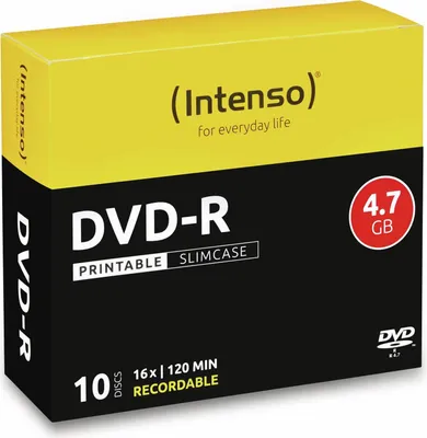 Produktbild von Intenso DVD-R 4.7GB, Printable, 16x 4,7 GB 10 Stück(e)