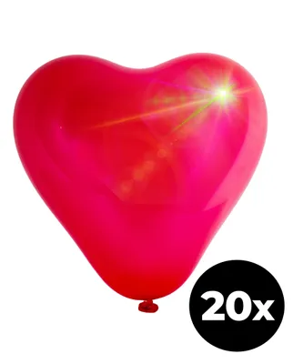 Produktbild von Aga4Kids Latex Ballon Herz mit LED Rot 25 cm 20 Stück