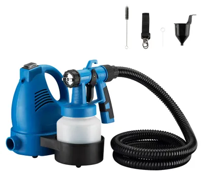 Productafbeelding van Wiltec spuitpistool, 600 W, krachtige verfspuit 230 V, elektrisch spuitpistool met 3-4 bar, hoogwaardig spuitpistool voor muurverf met een aluminium tank van 800 ml