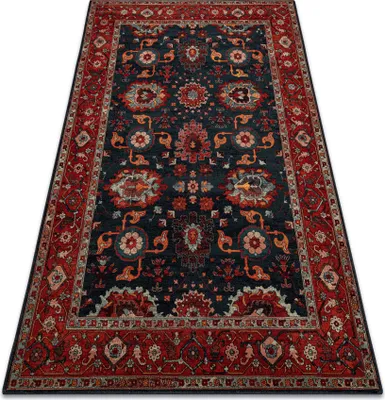 Obrázek produktu pro Vlněný koberec POLONIA Tesoro Rám tmavě modrá červený 235x350 cm