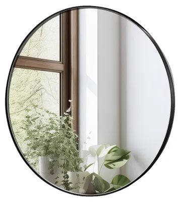 Productafbeelding van VEVOR Wandspiegel, make-upspiegel, badkamerspiegel. Diameter: 762 mm. Dikte: 3,81 mm. Ronde spiegel met frame van aluminiumlegering