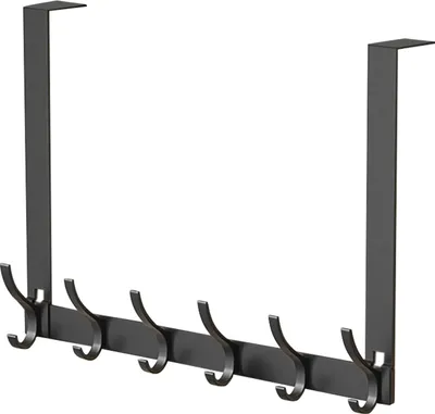 Produktbild von OKWISH Türgarderobe - Haken - Türhaken - Kleiderhaken Tür - Türgarderobe schwarz - Türgarderobe zum einhängen - Türhacken Edelstahl - Matt Schwarz