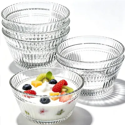 6 Glas-Dessertschalen 320 ml transparent stapelbar