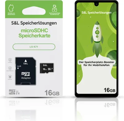 Produktbild von microSD Speicherkarte S&L für LG K71 - Speicherkapazität: 16 GB
