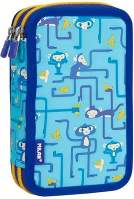 Immagine prodotto di Astuccio Milano 2 piatti con contenuto Tangled Monkeys blu