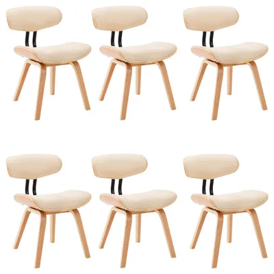 Produktbild von Esszimmerstühle 6 Stk. Creme Bugholz und Kunstleder
