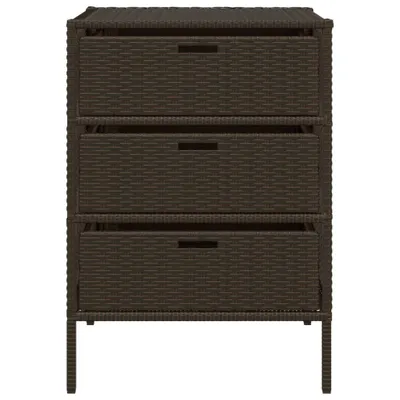 Immagine prodotto di vidaXL Mobile da giardino marrone 55x59x80 cm in poly rattan