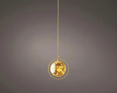 Produktbild von Lumineo LED Kugelhänger batteriebetrieben mit Timer Glas Ø 20 cm warmweiß amber