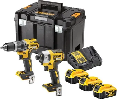 Produktbild von DeWALT DCK266P3-QW, Elektrischer Schraubendreher, Pistolengriff, Schwarz, Gelb, Akku, 18 V, Lithium-Ion (Li-Ion)