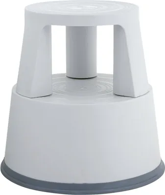 Immagine prodotto di Q-Connect® KF01003 Sgabello con rotelle in plastica - Peso 2,9 kg, grigio chiaro