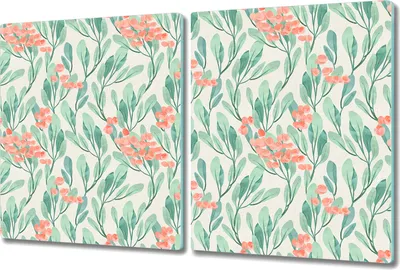 Produktbild von Glas-Herdabdeckplatte Glaskeramikkochfeld-Abdeckung Spritzschutz - 2x 40x52 cm - Blumen Natur Kunst