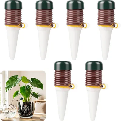 Imagen del producto de Sistema de riego automático de terracota, juego de 6 unidades, para plantas en macetas