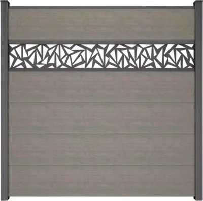 Produktbild von Zaun Hauptelement GroJa BasicLine Triangle 180 x 180 cm Grey Ash Cut