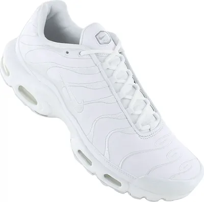 Produktbild von Nike Air Max Plus TN Leather - Triple White - Herren Sneakers Schuhe AJ2029-100 , Größe: EU 47 US 12.5