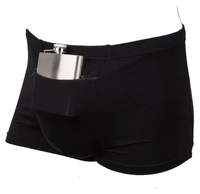 Produktbild von Herren Unterhose mit Flachmann schwarz (ca. 175 ml) Partygeschenk