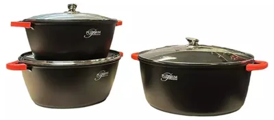 Produktbild von Kochtopfset 36-40-44 6 tlg Topf Induktion Alu Guss Pfanne