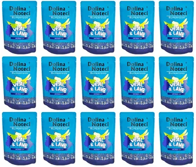Produktbild von Dolina Noteci Glutenfrei Superfood Nassfutter für Hunde - Kalb und Lamm 300g (15-er pack)