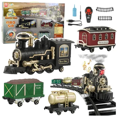Obrázek produktu pro Elektrický vlak Classic Rc Train Lights Sounds Smoke 206 Cm 24 ks.
