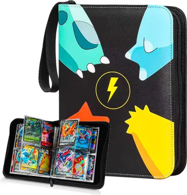Obrázek produktu pro Avizar, pořadač na karty Pokémon 400 karet s motivem zipu, černý