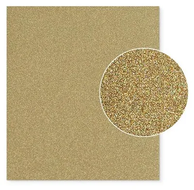 Produktbild von Plottermarie Plotterfolie Mega Glitter für kreative Veredelungen – Plotterfolie für Textildruck, T-Shirts, Baumwolle, Polyester, DIY & Spezialeffekte 32 x 50 cm - 935 Holo Gold
