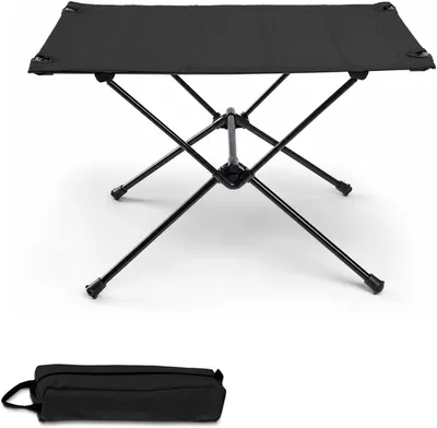 Produktbild von Campingtisch 60 x 40 x 39,5 cm, klappbar, mit Tragetasche, schwarz, für Camping