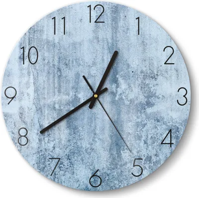 Produktbild von DEQORI Glasuhr Ø30 cm Zahlen 'Ewige Betontextur' Wanduhr Glas Uhr Design leise Küchenuhr