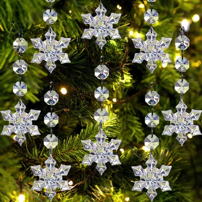 30 Acryl-Schneeflocken-Ornamente, klar, 11,5 cm, für Weihnachtsbaum