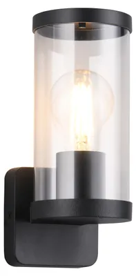 Image de Applique d'extérieur BONITO noire 1xE27x28W en aluminium, dimensions : 23 x 9,5 x 9,5 cm, IP44, RL