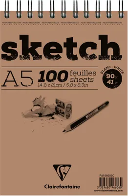 Produktbild von Clairefontaine 96606C, Orange, A5, 100 Blätter, 90 g/m², Erwachsener