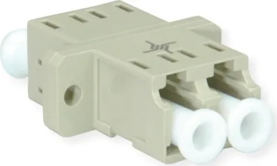 Produktbild von TELEGÄRTNER LC Duplex Kupplung, MM, Keramikhülse, Kunststoffgehäuse, beige, Z77