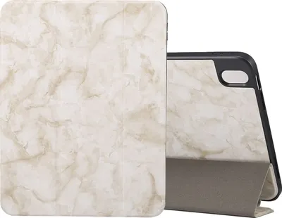 Produktbild von Mobigear Tri-Fold Marble iPad 11 (2025) Hülle Klapphülle + Stifthalter - Weiß