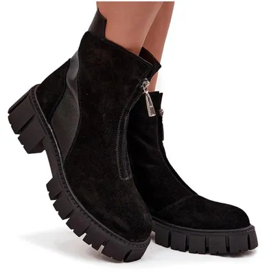 Produktbild von Damenstiefeletten Aus Echtem Wildleder Gefüttert D&A JC52 874 Schwarz 39