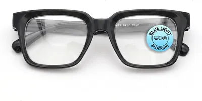 Produktbild von Blaulichtfilterbrille, Transparente Gläser, Großes Rechteckiges Gestell, UV400, Für Damen/Herren