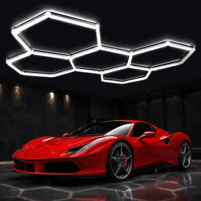 Obrázek produktu pro Šestihranná LED stropní lampa, 192 W, 6500 K, osvětlení pro garáž