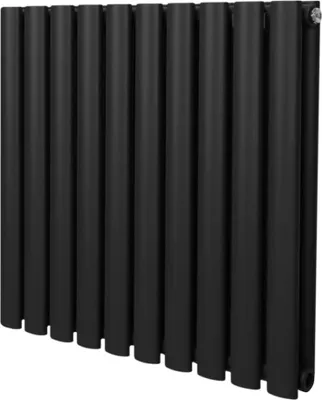 Produktbild von Oval Röhrenheizkörper - 600mm x 600mm - Schwarz