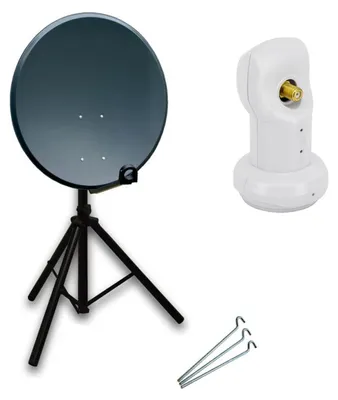 Produktbild von PremiumX Camping SAT Anlage 60cm Antenne Single LNB Dreibein-Stativ