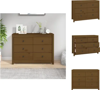 Produktbild von vidaXL Beistellschrank Honigbraun 100x40x72 cm Massivholz Kiefer -  Sideboards