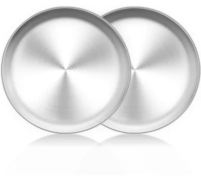 Produktbild von Pizzablech Rund 26cm Edelstahl 2 Stück für Backofen Backen