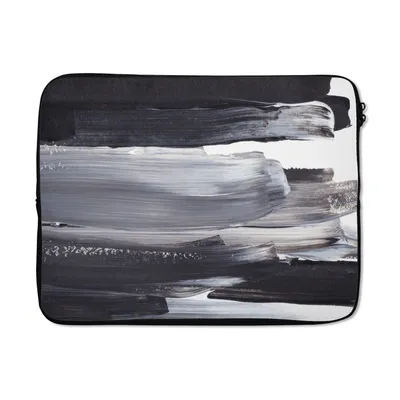 Produktbild von MuchoWow® Laptop Hülle 17 Zoll Laptoptasche Farbe - Schwarz - Design - Zipper - Schutzabdeckung