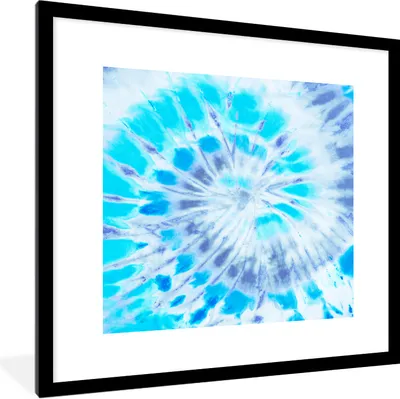 Produktbild von MuchoWow® Gerahmtes Poster Sommer - Krawattenfärbung - Blau 40x40 cm - Poster mit Schwarzem Bilderrahmen Wandposter Rahmen Foto Bilder - Poster - Plakat im Rahmen