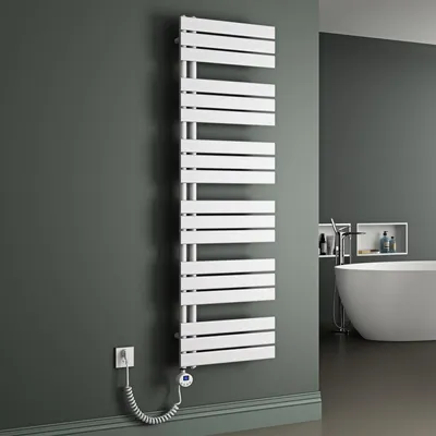 Produktbild von Mai & Mai Badheizkörper Elektrisch 159x50 cm in Weiß Seitenanschluss Handtuchheizkörper Handtuchhalter Handtuchwärmer Badheizung mit Heizstab 1000W