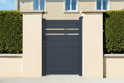Produktbild von Gartentür aus aluminium 1m CIMONE H.140cm grau