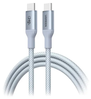 Produktbild von UGREEN L534 USB-C / USB-C Kabel 2m 240W (silber-weiß)