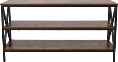 Produktbild von SensaHome TV-Möbel Vintage – Industrieller TV-Schrank aus Holz mit Stahlrahmen – 3 Ebenen mit Ablageflächen – 140 x 40 x 62,5 cm – Braun